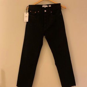 Re/Done High Rise Stove Pipe Stretch Black Size 27